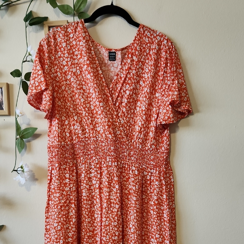 ☀️🍉SALE🍉☀️ SHEIN - Orange Floral Maxi Dress - XL